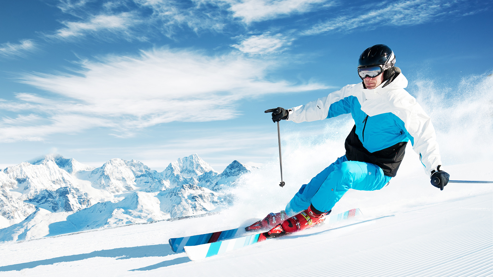 Carving Technik Skifahrer